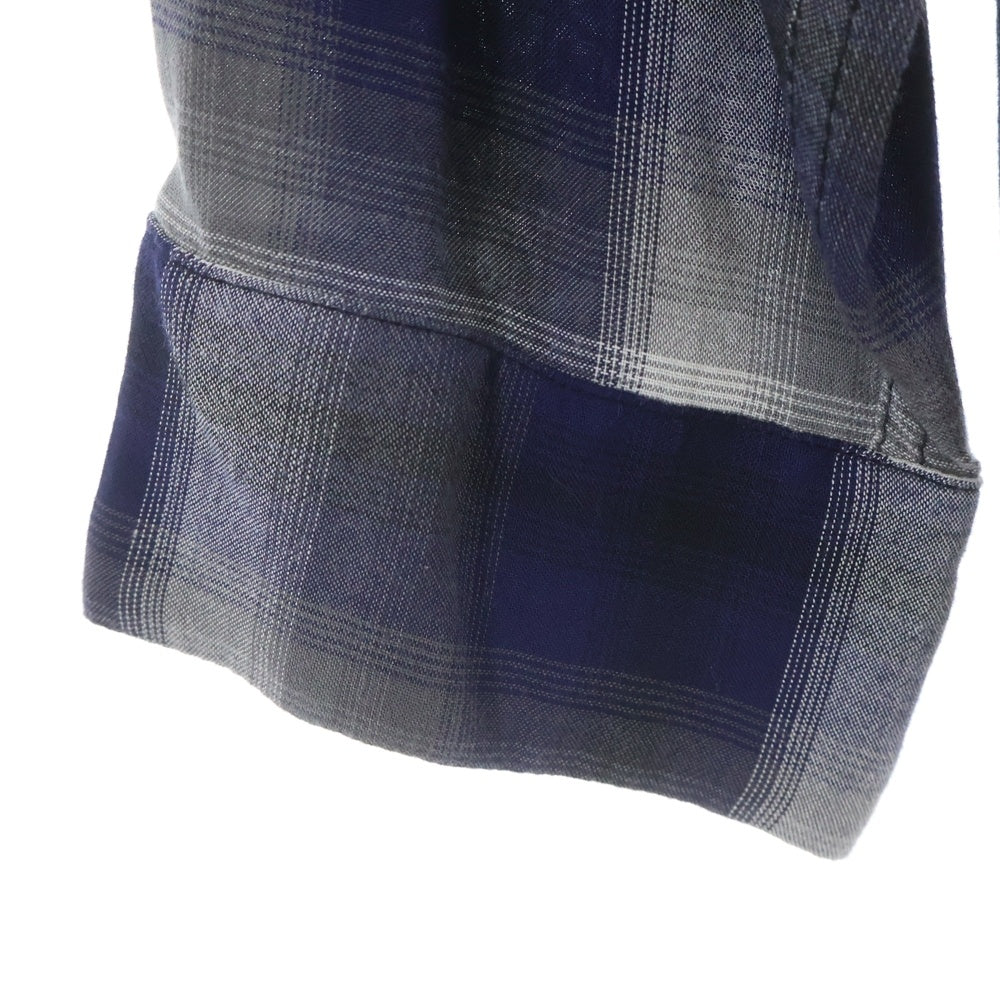 GOLD(ゴールド) RAYON CHECK OPEN SHIRT レーヨン オンブレチェック 長袖オープンカラーシャツ ブルー GL29344