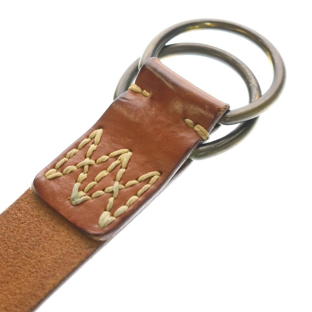 VISVIM(ヴィスヴィム) DOUBLE RING BELT ダブルリング レザーベルト ブラウン