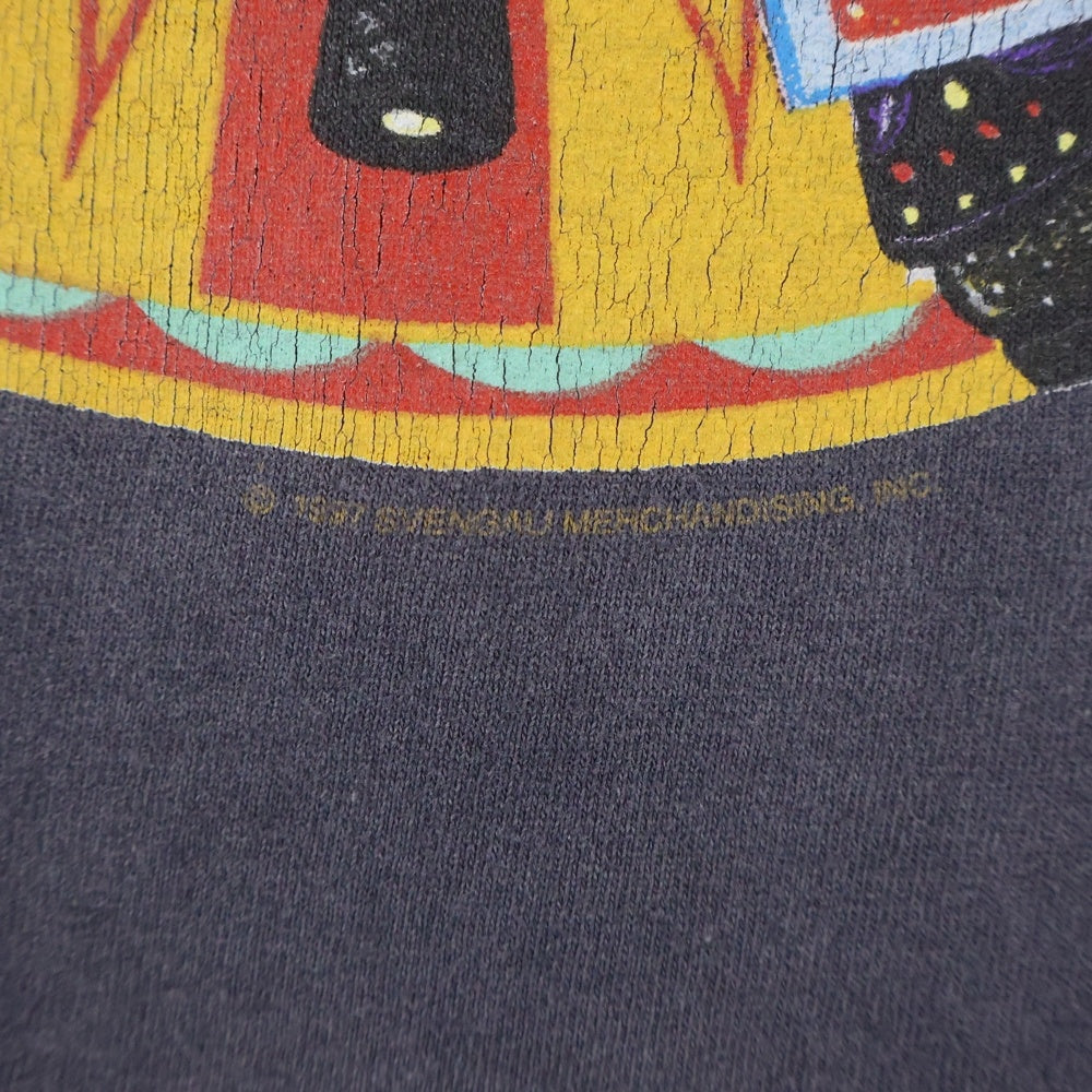 VINTAGE(ヴィンテージ) 90S AEROSMITH NINE LIVES LS 1997 GIANT ヴィンテージ エアロスミス ナインライブス 両面プリント クルーネック 長袖Tシャツ カットソー ブラック