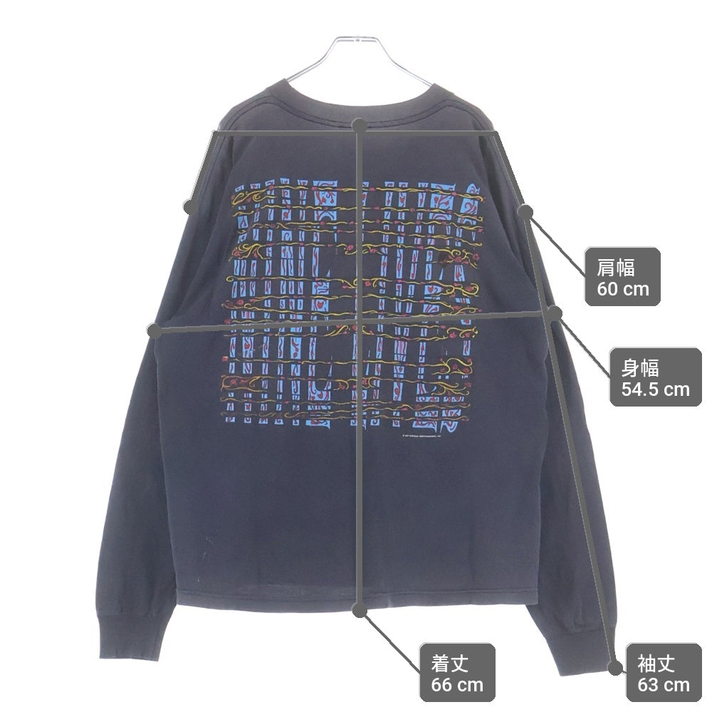 VINTAGE(ヴィンテージ) 90S AEROSMITH NINE LIVES LS 1997 GIANT ヴィンテージ エアロスミス ナインライブス 両面プリント クルーネック 長袖Tシャツ カットソー ブラック