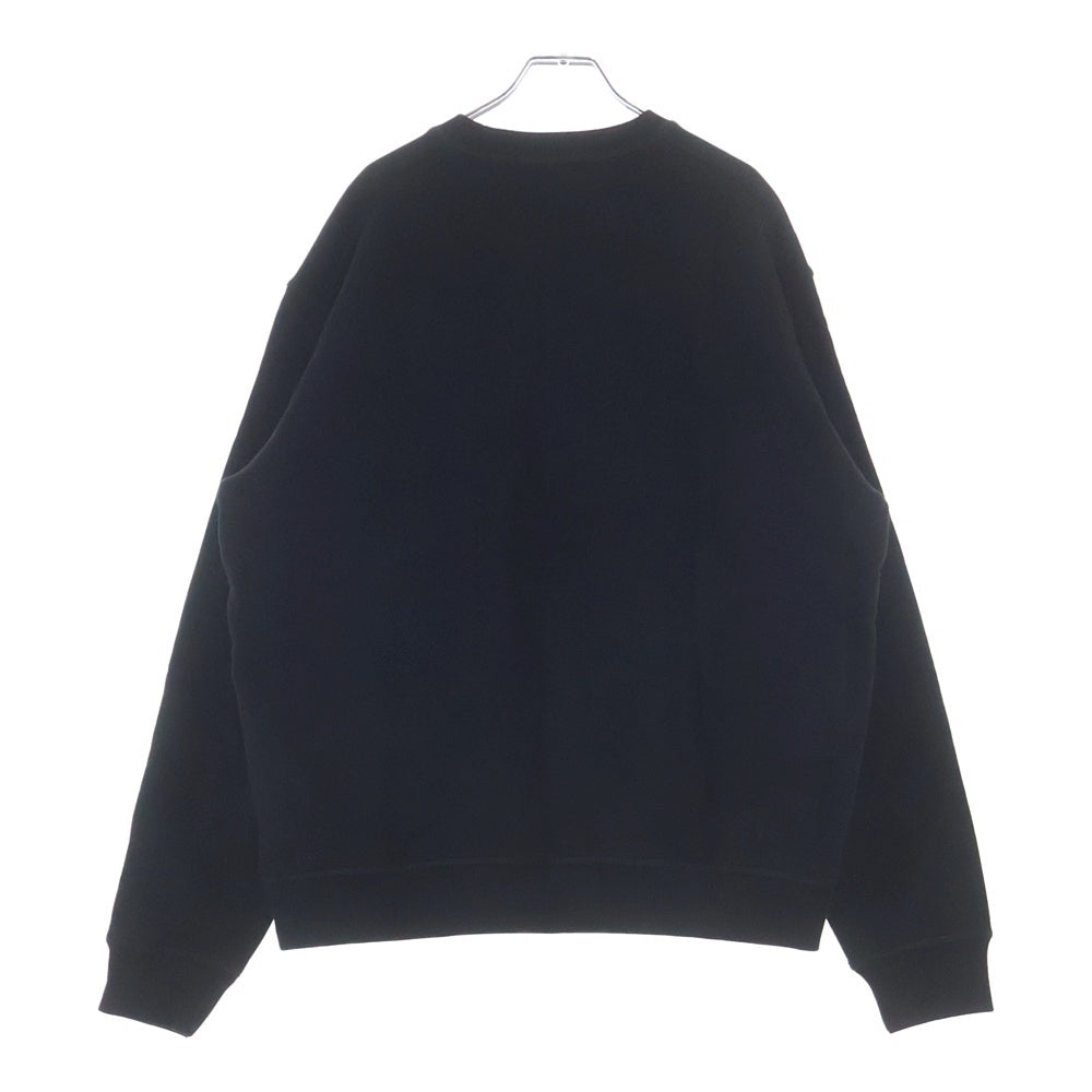DSQUARED2(ディースクエアード) COOL FIT CREWNECK フロントラインストーンロゴ コットン クールフィット クルーネックスウェット トレーナー ブラック S74GU0836 S25516