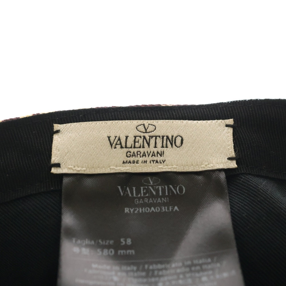 VALENTINO GARAVANI(ヴァレンチノガラヴァーニ) シグネチャーロゴ 6パネル ベースボールキャップ 帽子 レッド/ホワイト RY2H0A03LFA