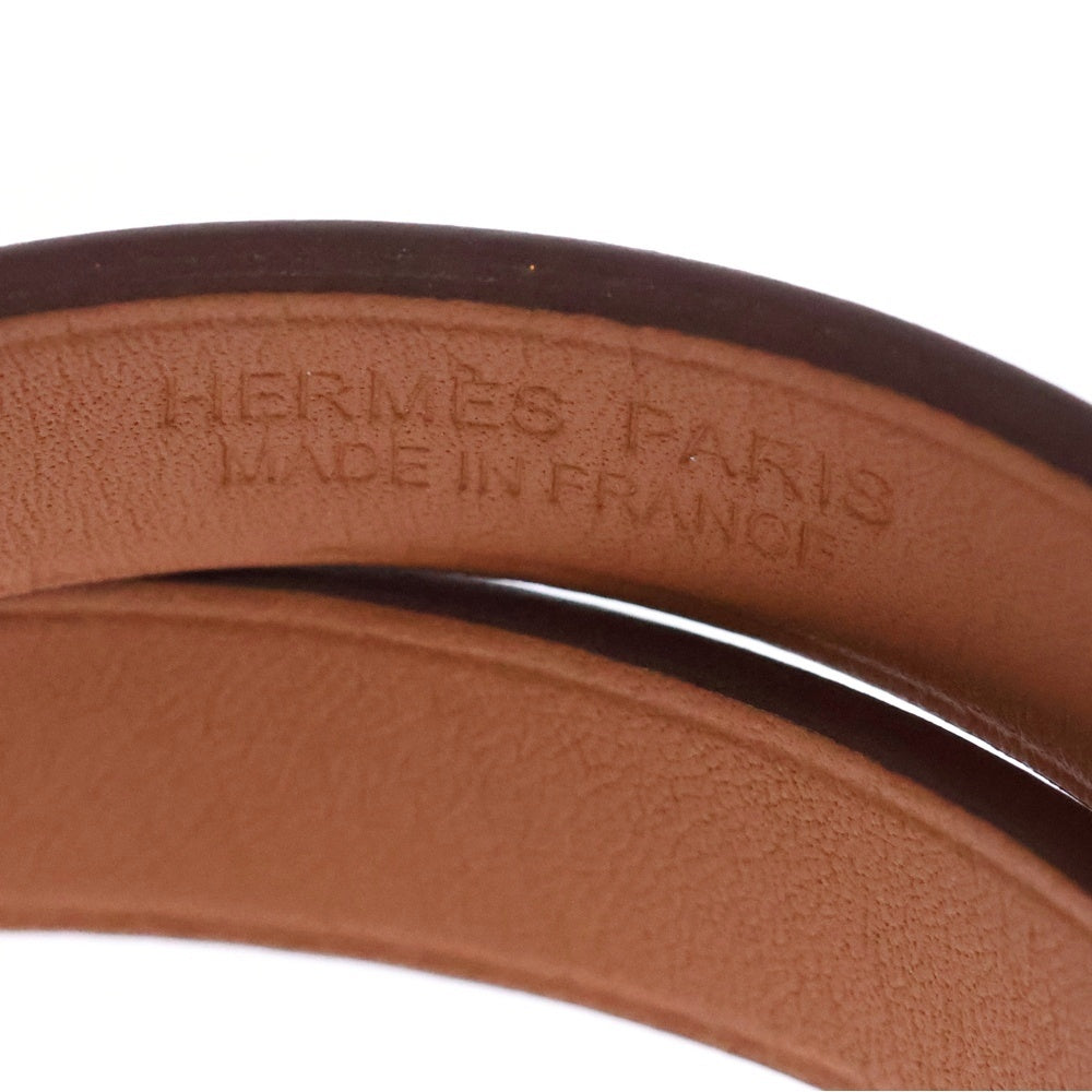 HERMES(エルメス) ミニケリー ドゥブルトゥール U刻印 レザーブレスレット ブラウン H081182CD37T2 レディース