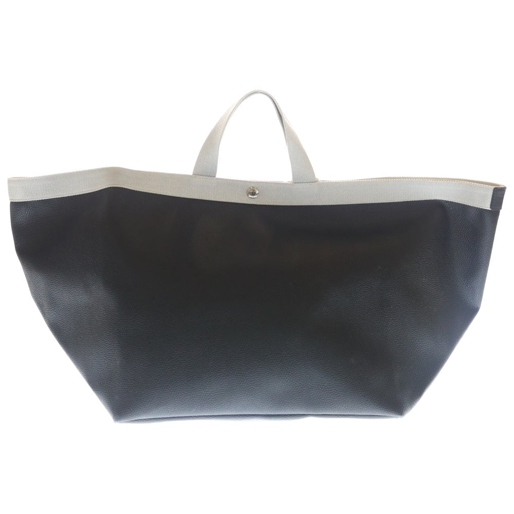 herve chapelier(エルベシャプリエ) ロゴパッチ PVCレザーハンドバック ブラック GKX-0502-C レディース