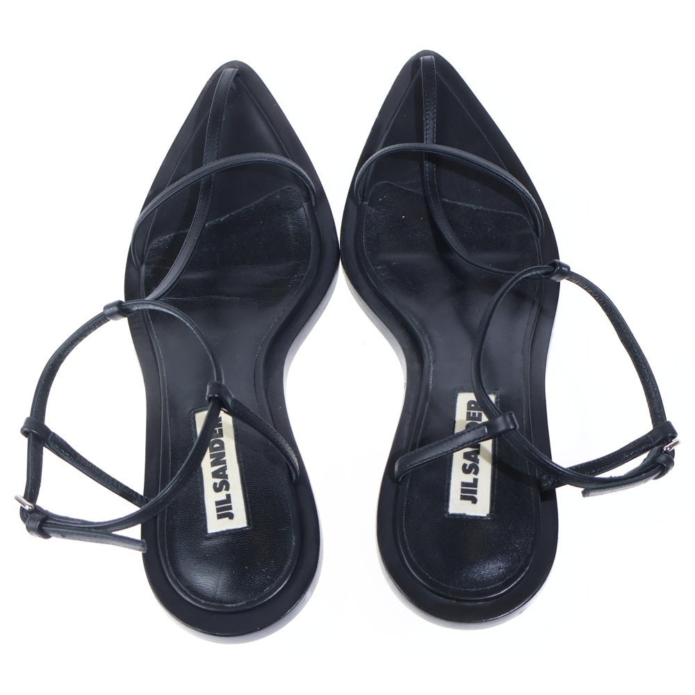 JIL SANDER(ジルサンダー) ポインテッドトゥ レザーハイサンダル ブラック J16WL0030P4864 レディース