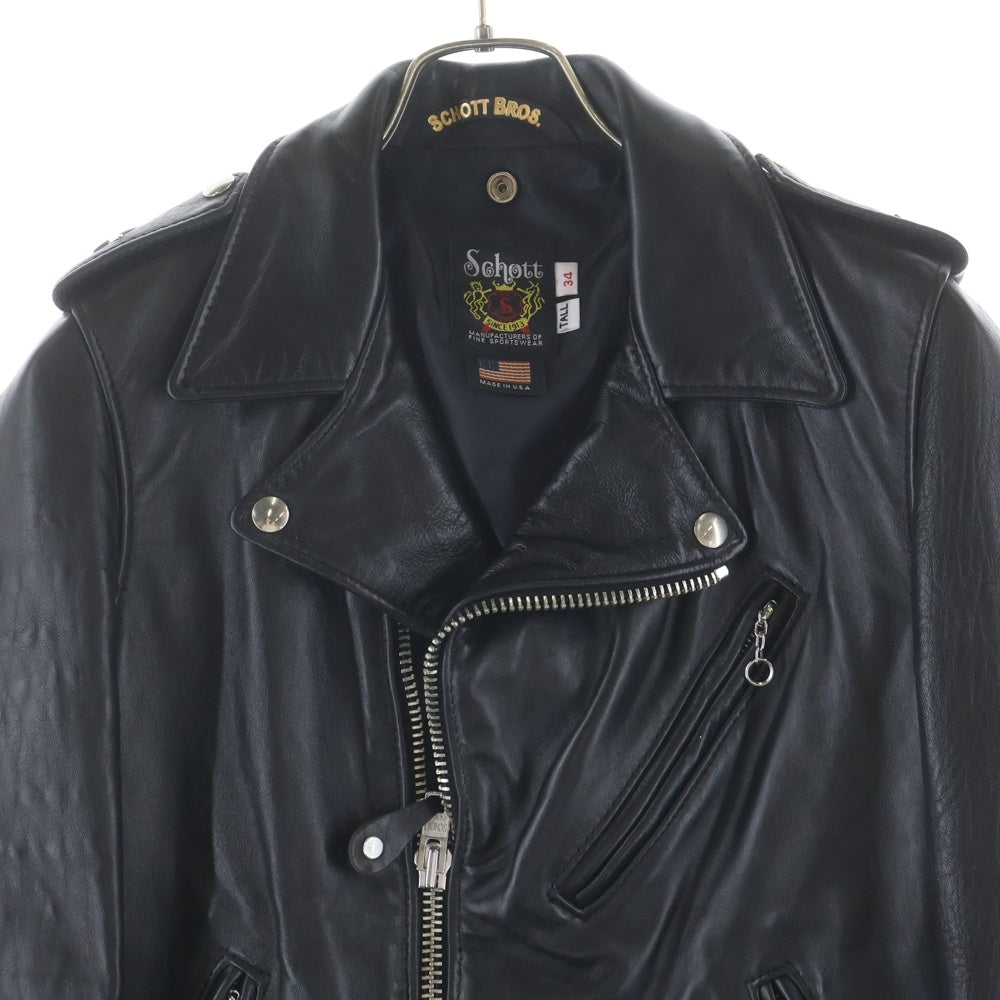 SCHOTT(ショット) 217US SHEEP ONESTAR シープ ワンスター ダブル ライダース ジャケット ブラック 7823950093
