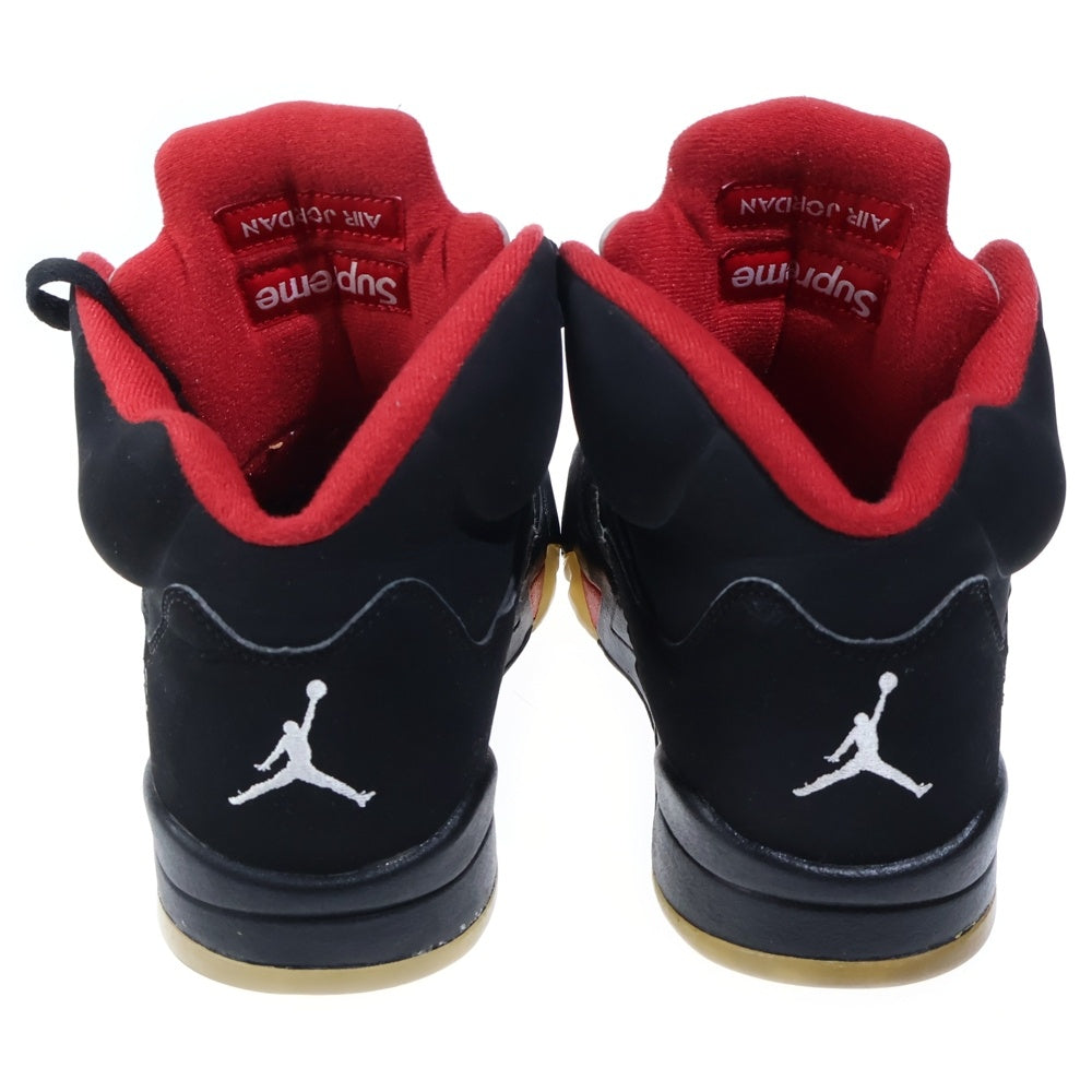 NIKE(ナイキ) 【観賞用 2015年】×SUPEME AIR JORDAN 5 RETRO BLACK シュプリーム エアジョーダン 5 レトロ ハイカットスニーカー ブラック US10.5/28.5cm 824371-001