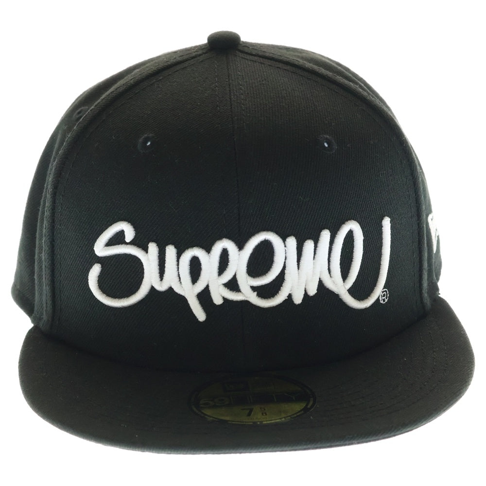 SUPREME(シュプリーム) 22SS ×NEW ERA Handstyle Cap Black ニューエラ ハンドスタイル 刺繍ロゴデザイン ベースボールキャップ 帽子 ブラック