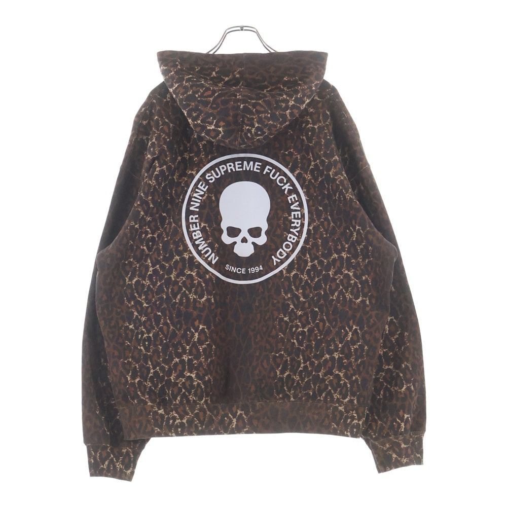 SUPREME(シュプリーム) 25AW ×NUMBER NINE Hooded Sweatshirt Leopard ナンバーナイン レオパード スウェット プルオーバーパーカー ブラウン