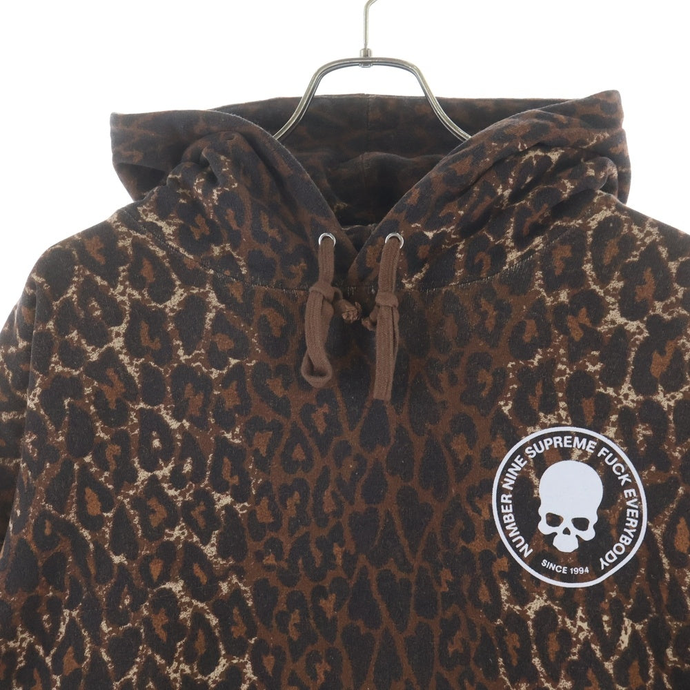 SUPREME(シュプリーム) 25AW ×NUMBER NINE Hooded Sweatshirt Leopard ナンバーナイン レオパード スウェット プルオーバーパーカー ブラウン