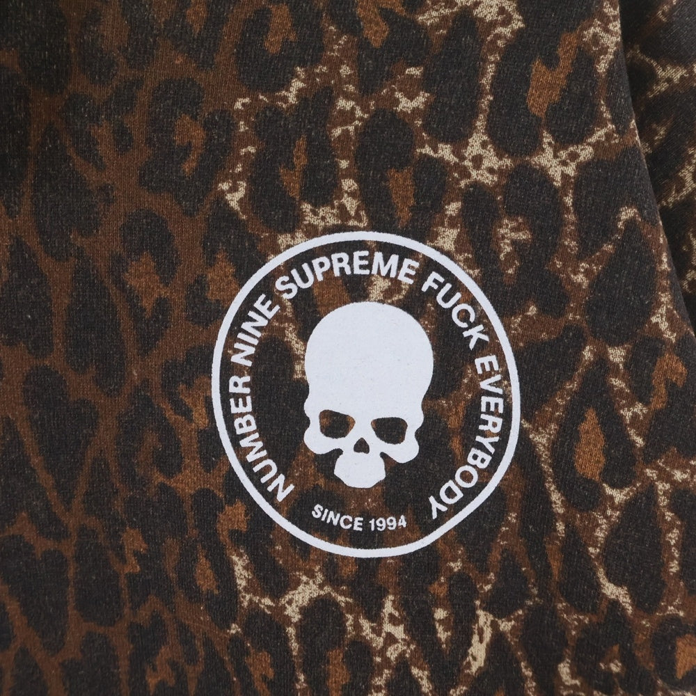 SUPREME(シュプリーム) 25AW ×NUMBER NINE Hooded Sweatshirt Leopard ナンバーナイン レオパード スウェット プルオーバーパーカー ブラウン
