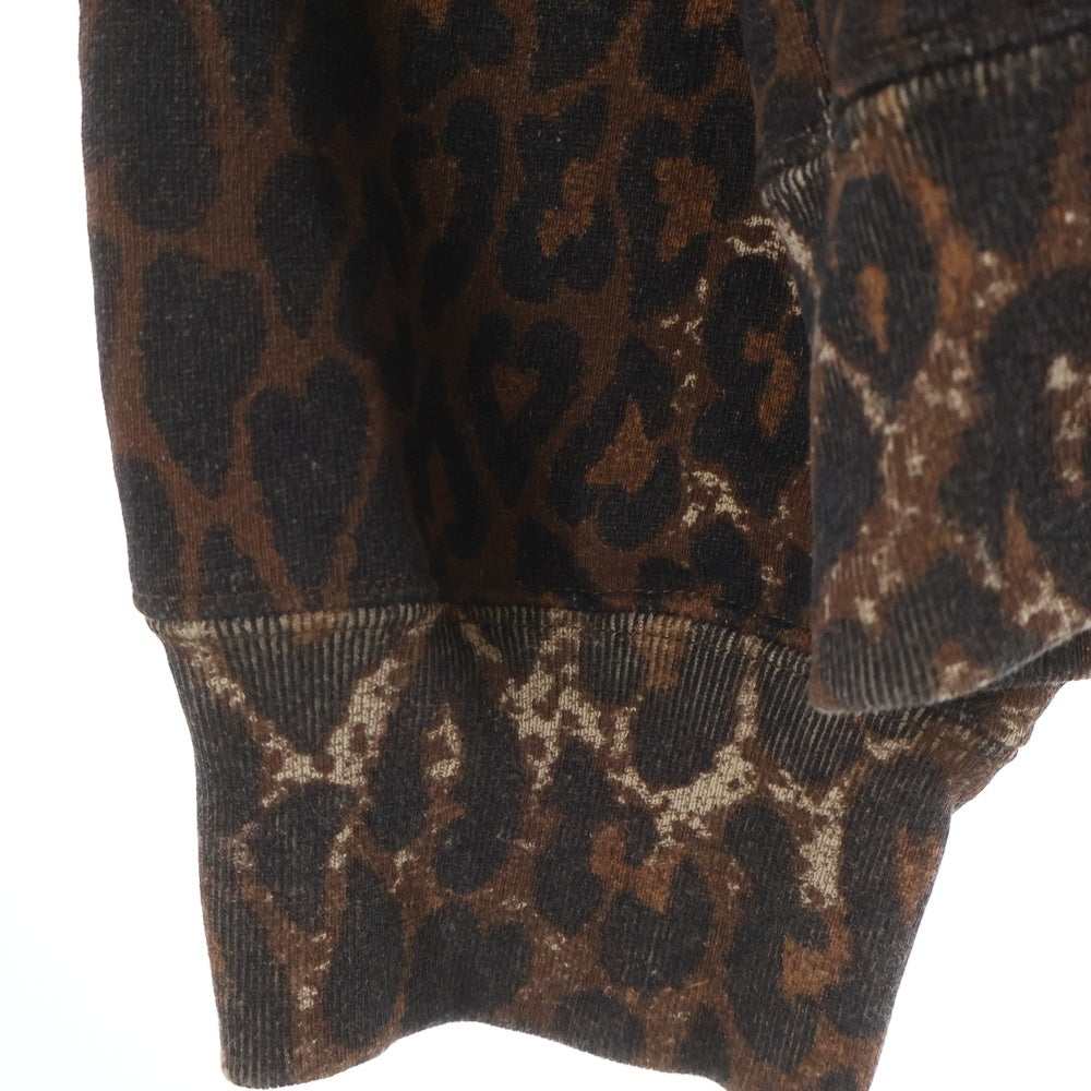 SUPREME(シュプリーム) 25AW ×NUMBER NINE Hooded Sweatshirt Leopard ナンバーナイン レオパード スウェット プルオーバーパーカー ブラウン