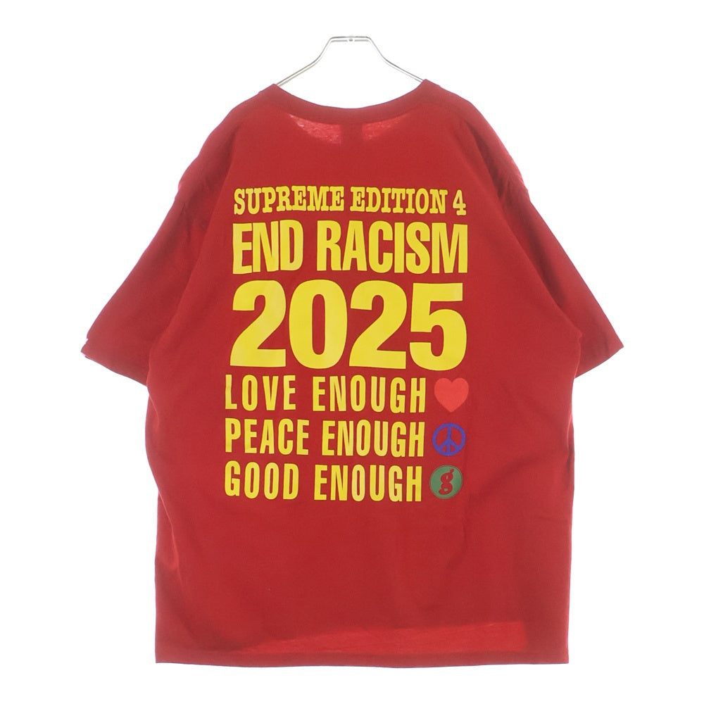 SUPREME(シュプリーム) 25SS ×GOODENOUGH End Racism Tee グッドイナフ ロゴデザイン エンドレイシズム クルーネック 半袖Tシャツ カットソー レッド