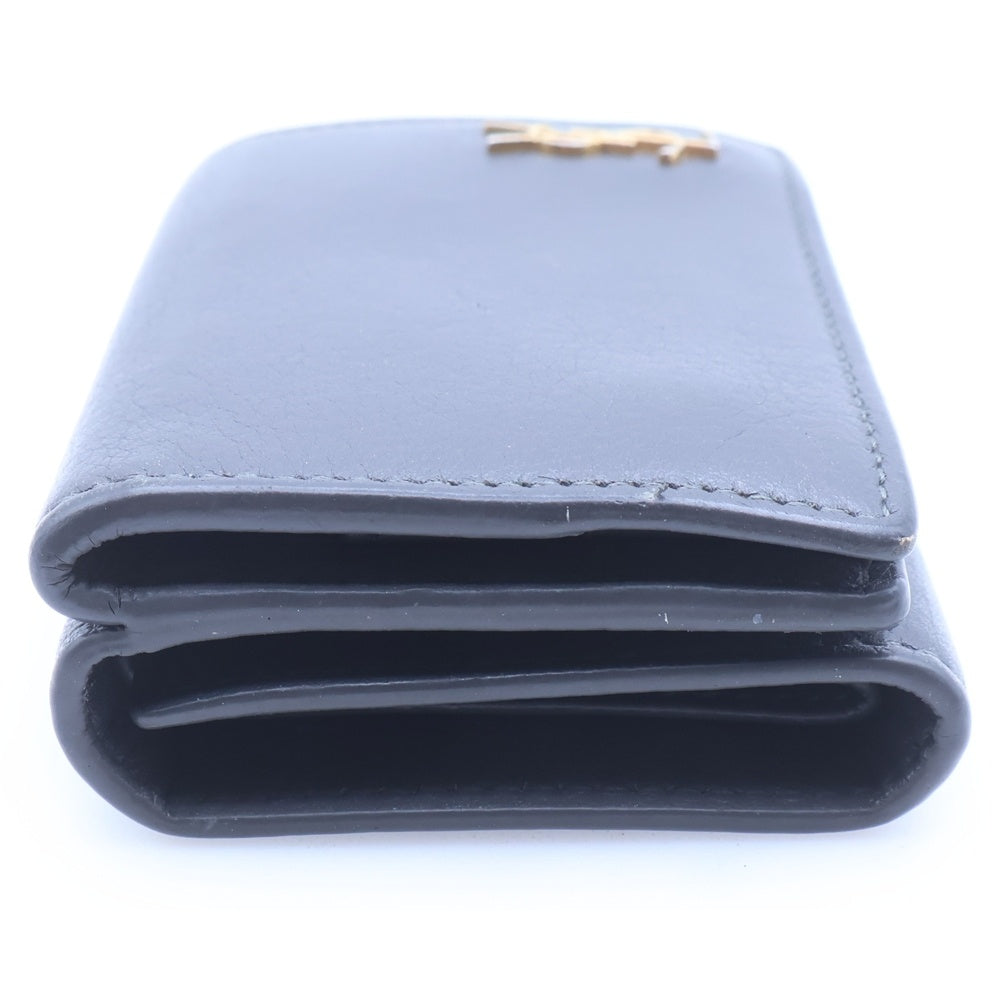 SAINT LAURENT PARIS(サンローランパリ) YSLモチーフ オリガミ タイニーウォレット レザー 三つ折り財布 グレー 637420 レディース