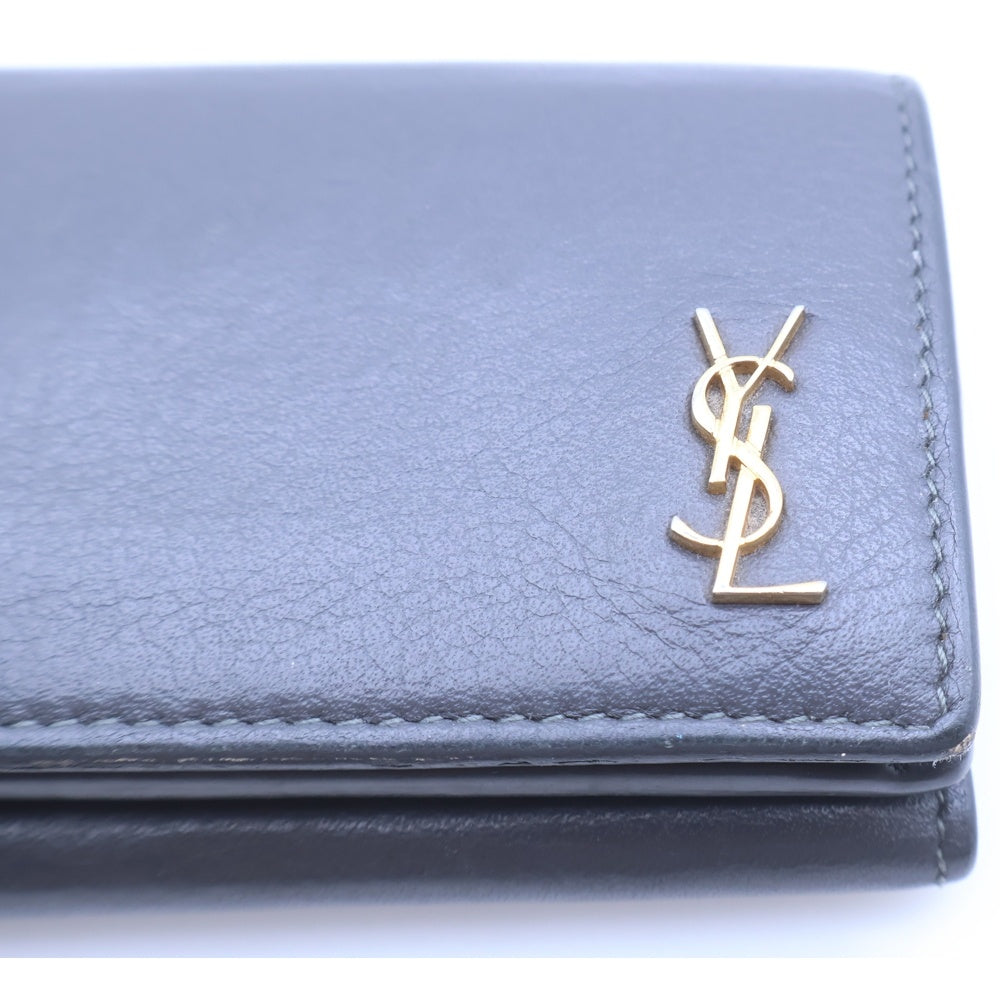 SAINT LAURENT PARIS(サンローランパリ) YSLモチーフ オリガミ タイニーウォレット レザー 三つ折り財布 グレー 637420 レディース