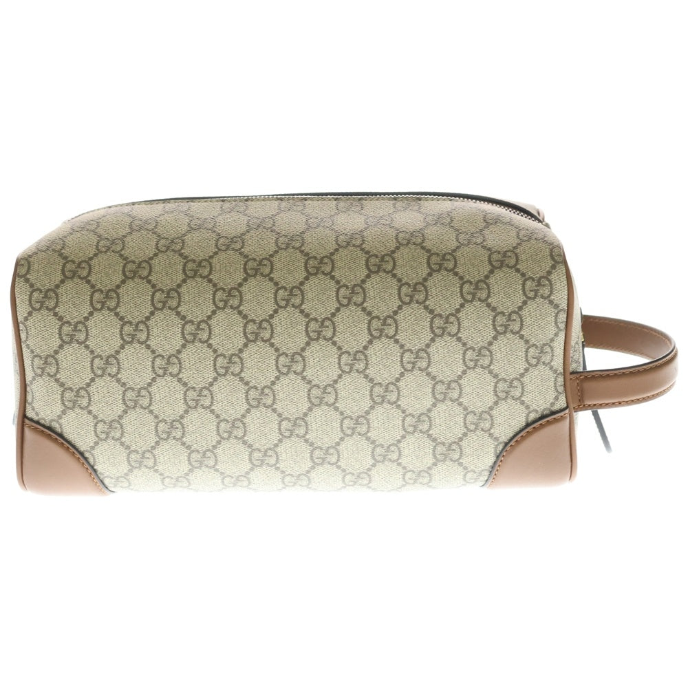 GUCCI(グッチ) GGエンブレム トイレタリーケース ハンドクラッチバッグ ブラウン 821163