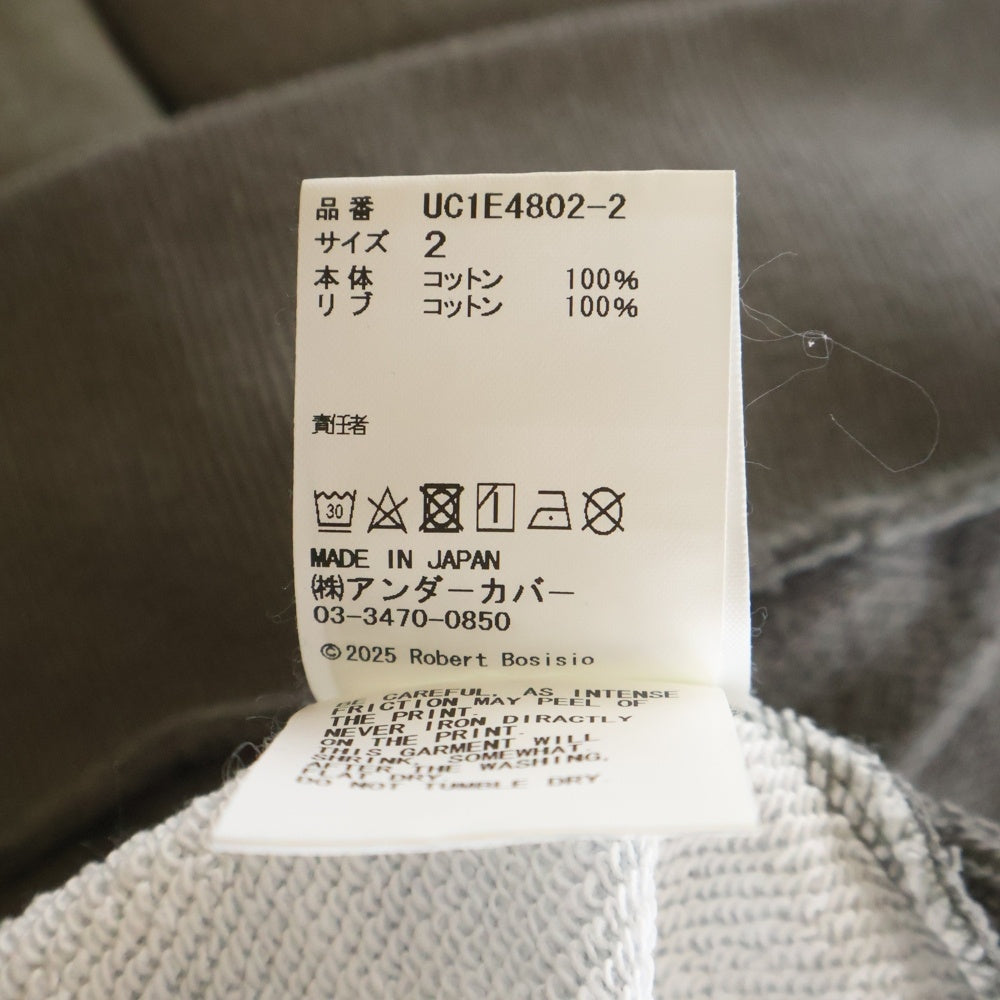 UNDERCOVER(アンダーカバー) 25FW ×ROBERT BOSISIO LOST CLOUD ロベルト ボジシオ ロストクラウドプリント コットン クルーネック スウェット トレーナー グレー UC1E4802-2