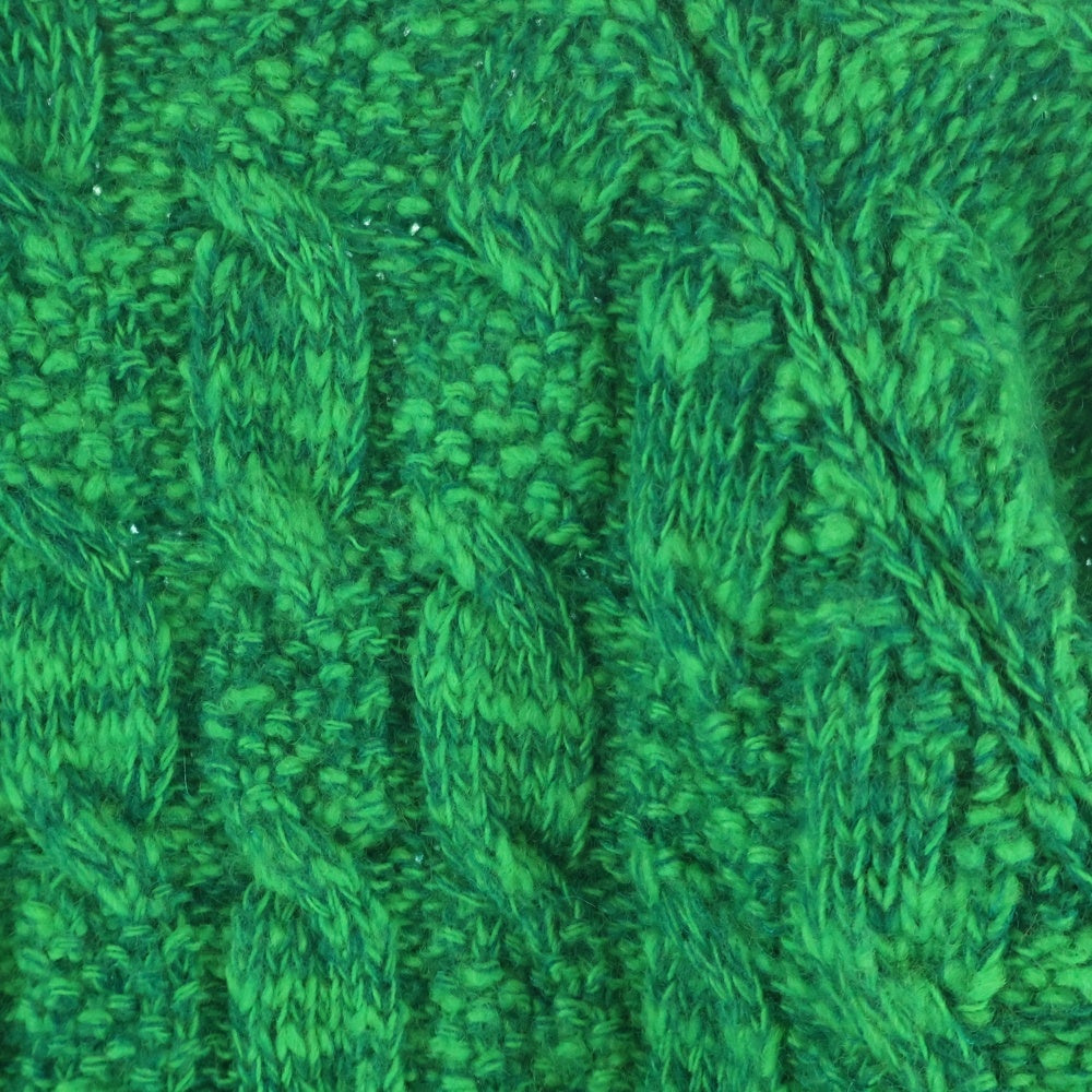 beautiful people(ビューティフルピープル) 23SS BROCOLIED ALAN KNITTING PULLOVER クルーネック プルオーバー アランニット セーター グリーン 1335210004
