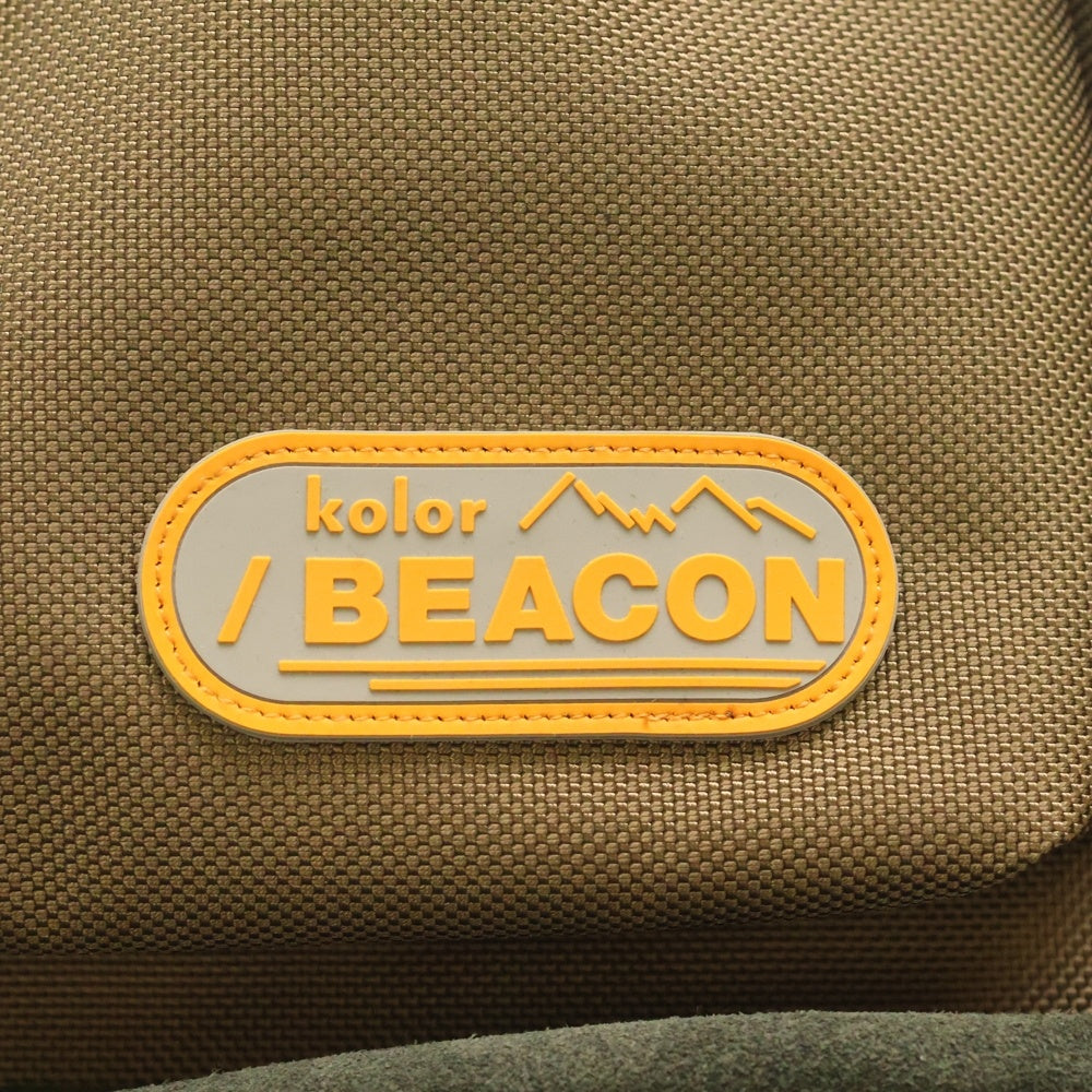 kolor BEACON(カラービーコン) レザートリム ナイロン バックパック リュックサック ブラウン 25SBM-A03533