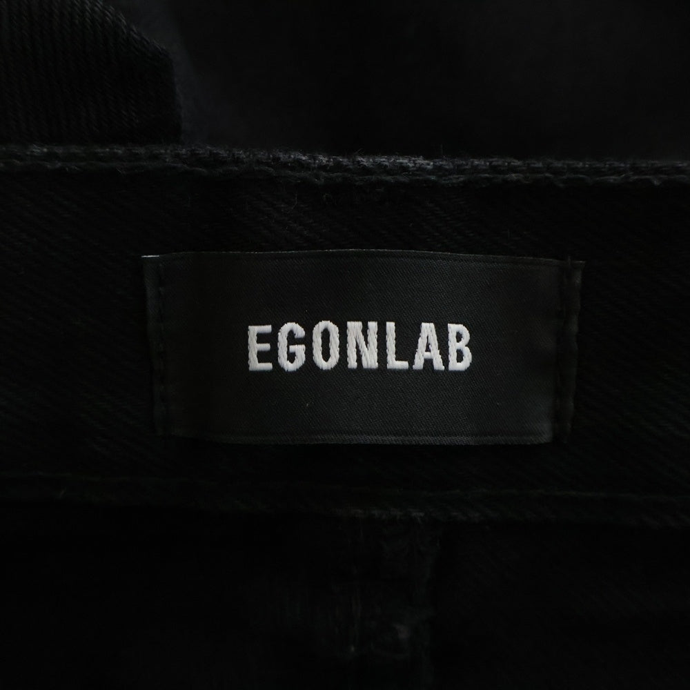 Egon Lab.(エゴンラボ) 24SS ジップポケット カーゴデニムパンツ ブラック SS24 DN 001 C