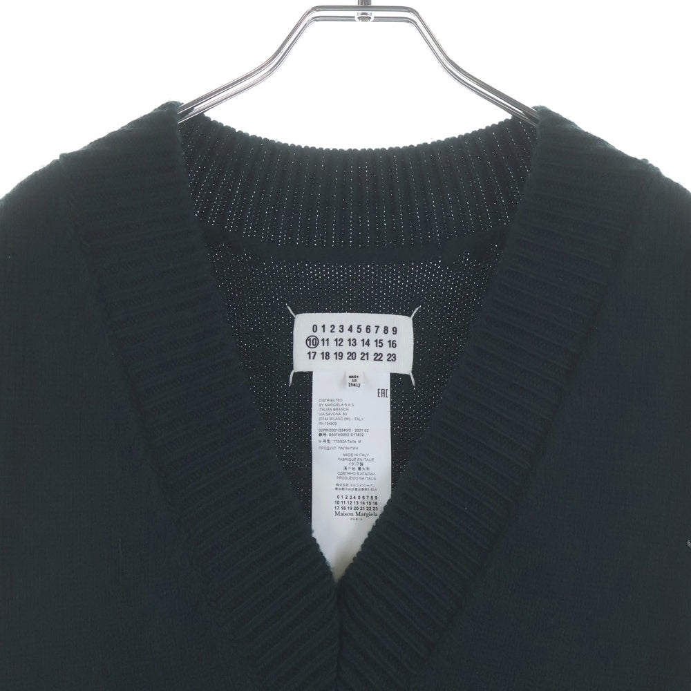 Maison Margiela(メゾンマルジェラ) カシミヤ混 タバート Vネックウールジレベスト グリーン S50TH052 S17832
