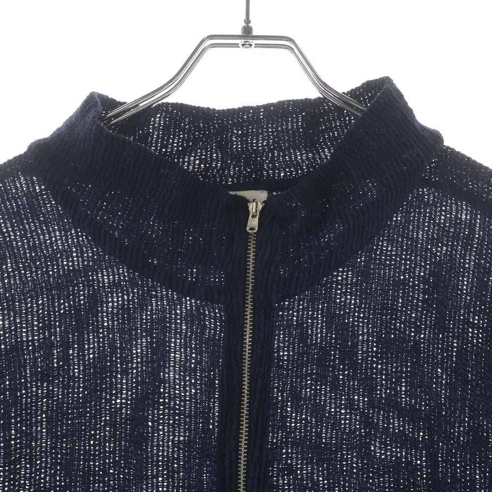 OUR LEGACY(アワーレガシー) SHRUNKEN FULLZIP POLO リネン混 フルジップニットセーター ネイビー M2236SZN