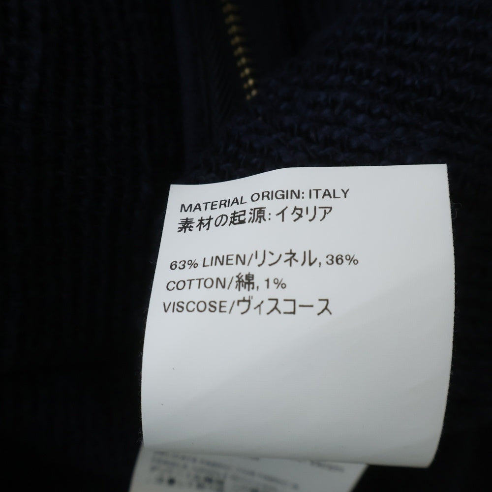 OUR LEGACY(アワーレガシー) SHRUNKEN FULLZIP POLO リネン混 フルジップニットセーター ネイビー M2236SZN