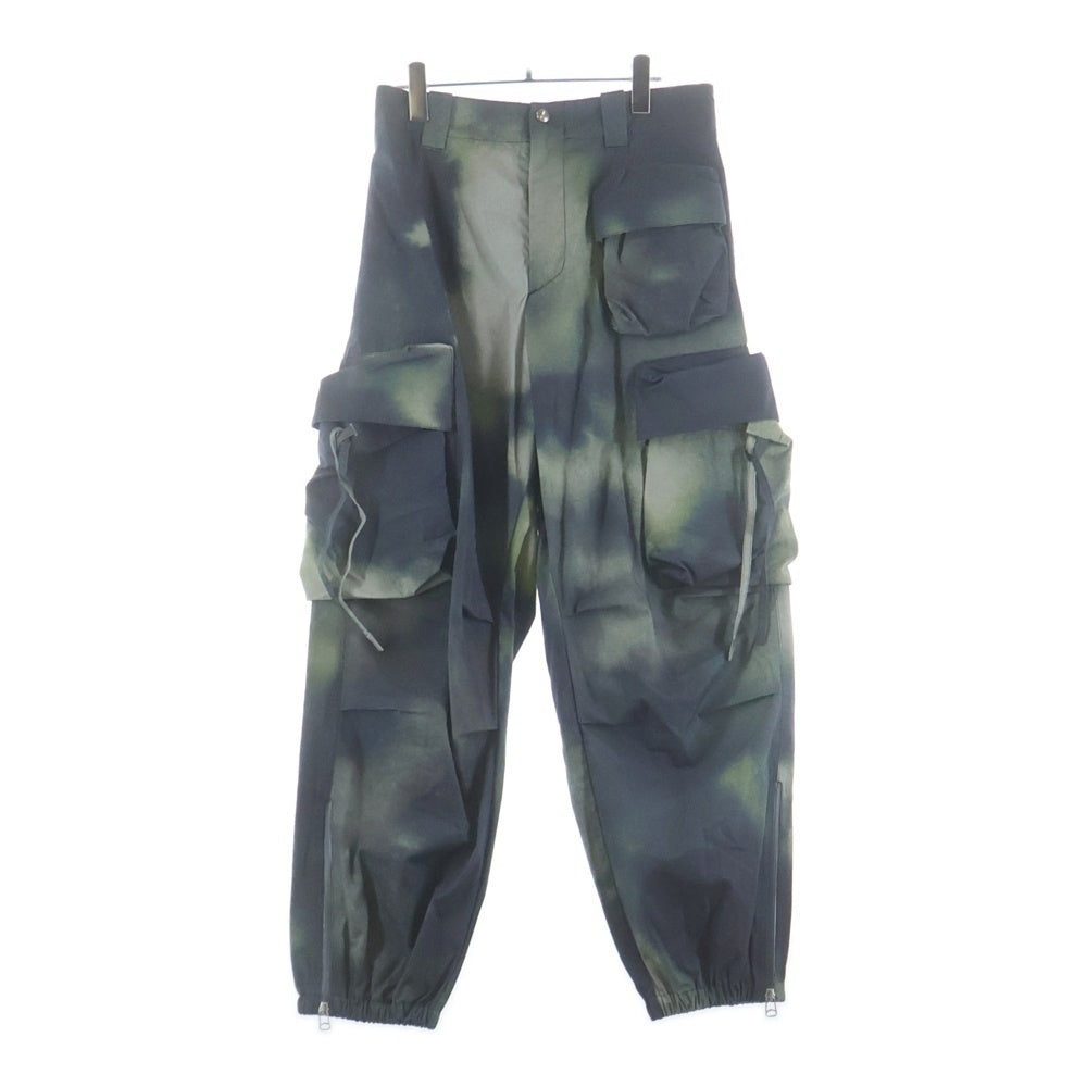 OAMC(オーエーエムシー) 22SS PUFF CARGO PANTS タイダイ柄 パフカーゴパンツ グレー/グリーン OAMU310182 COT00761