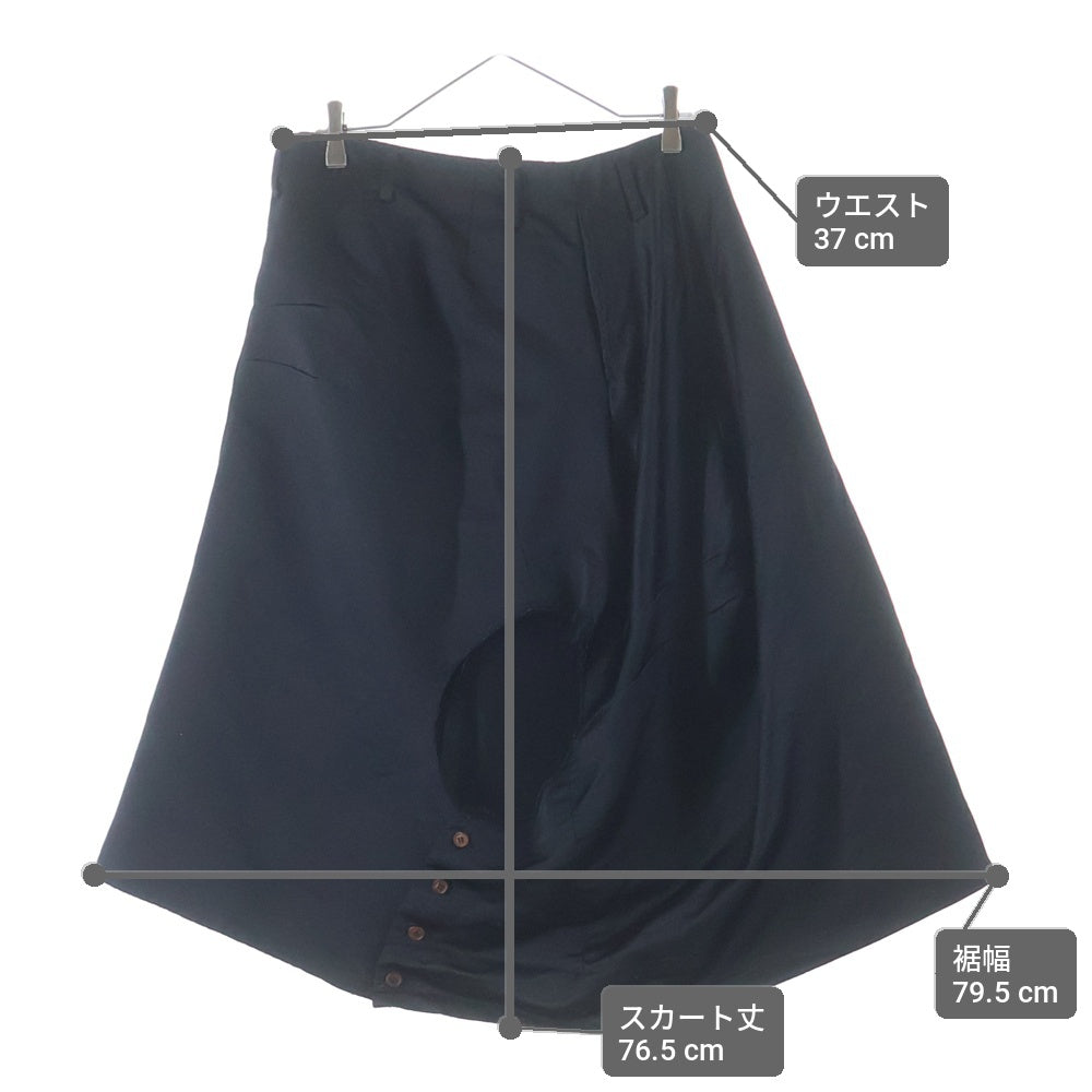 COMME des GARCONS HOMME PLUS(コムデギャルソンオムプリュス) 20SS AD2019 アシンメトリー 変形デザイン スカート レディース ブラック PE-A010