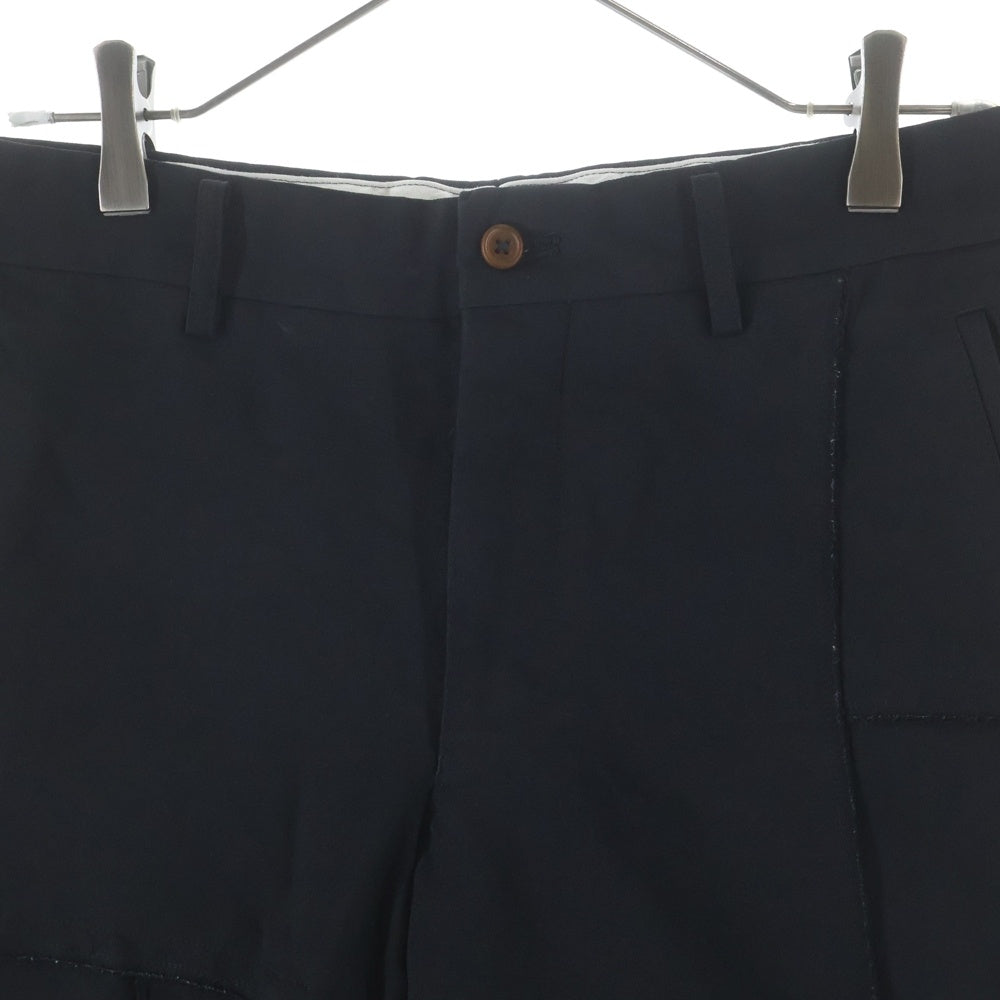 COMME des GARCONS HOMME PLUS(コムデギャルソンオムプリュス) 19AW AD2019 ポリ縮絨 パターンカッティング スラックスパンツ ブラック PD-P036
