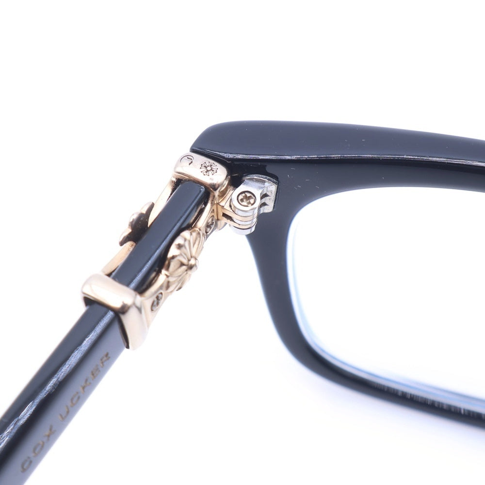 CHROME HEARTS(クロムハーツ) COX UCKER コックス アッカー CHクロステンプル ウェリントンサングラス メガネ ブラック/ゴールド