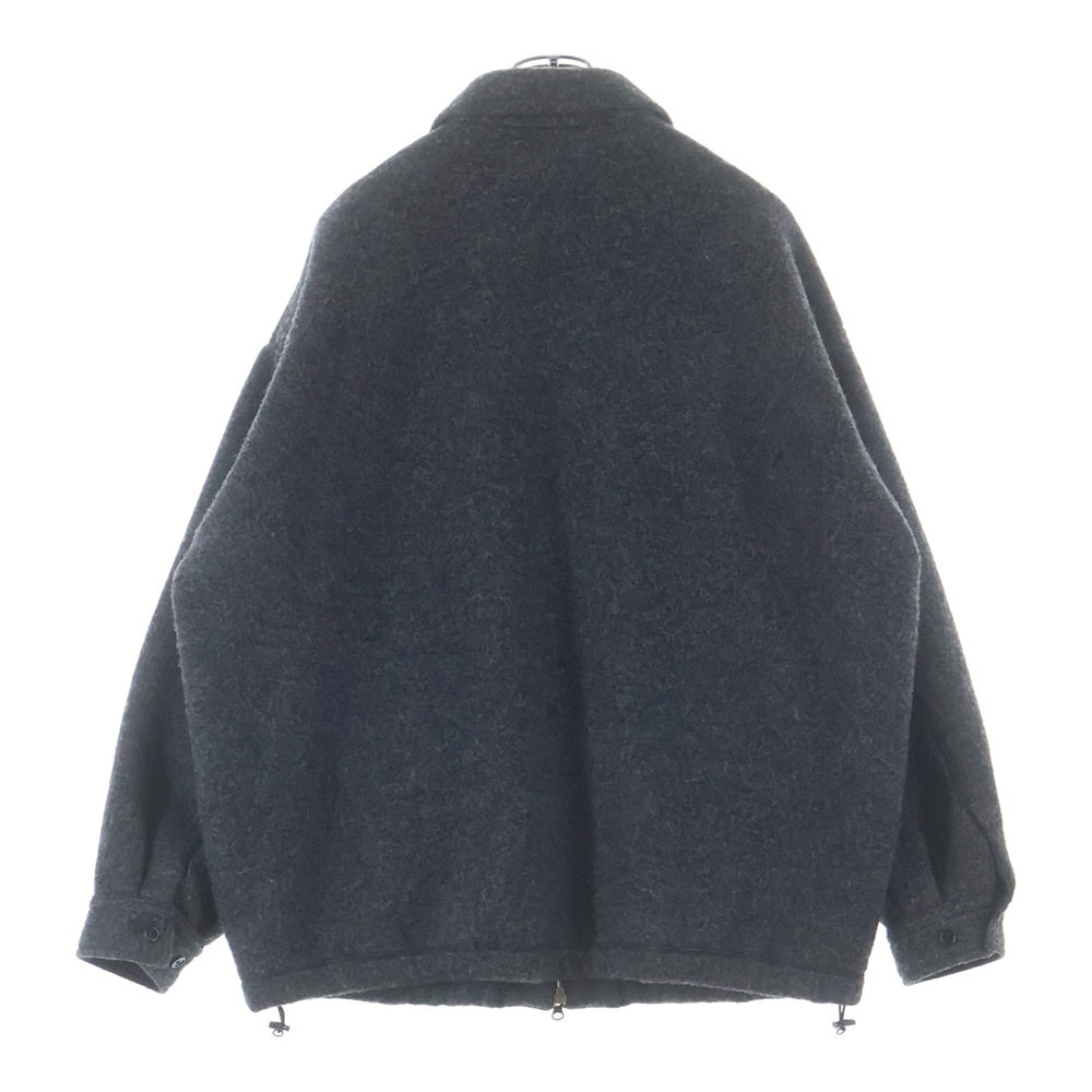 Steven Alan(スティーブンアラン) KNIT FLEC OVAL BLOUSON ジップアップ ステンカラー ウールジャケット グレー 8125-139-0682