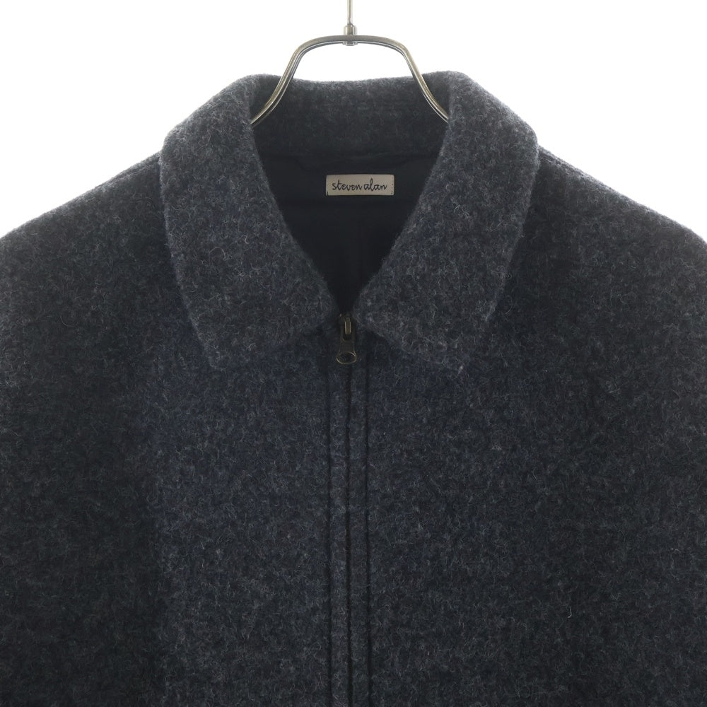Steven Alan(スティーブンアラン) KNIT FLEC OVAL BLOUSON ジップアップ ステンカラー ウールジャケット グレー 8125-139-0682