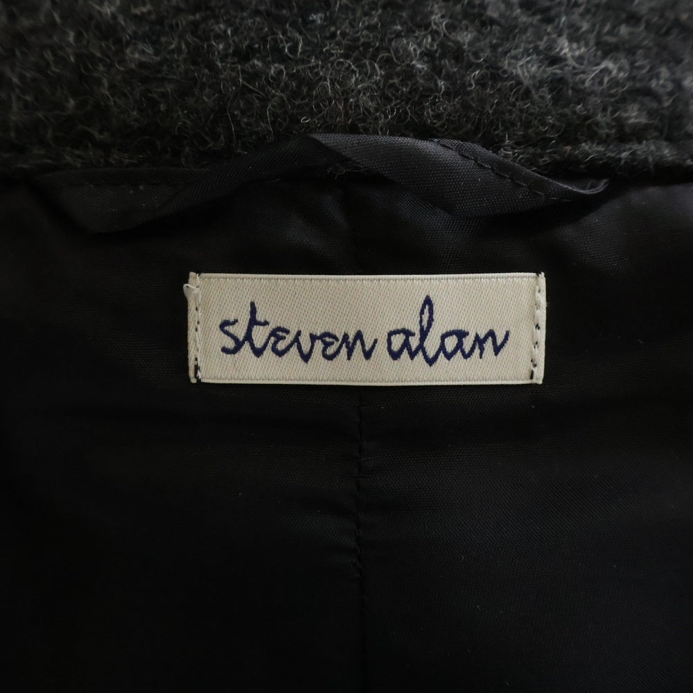 Steven Alan(スティーブンアラン) KNIT FLEC OVAL BLOUSON ジップアップ ステンカラー ウールジャケット グレー 8125-139-0682