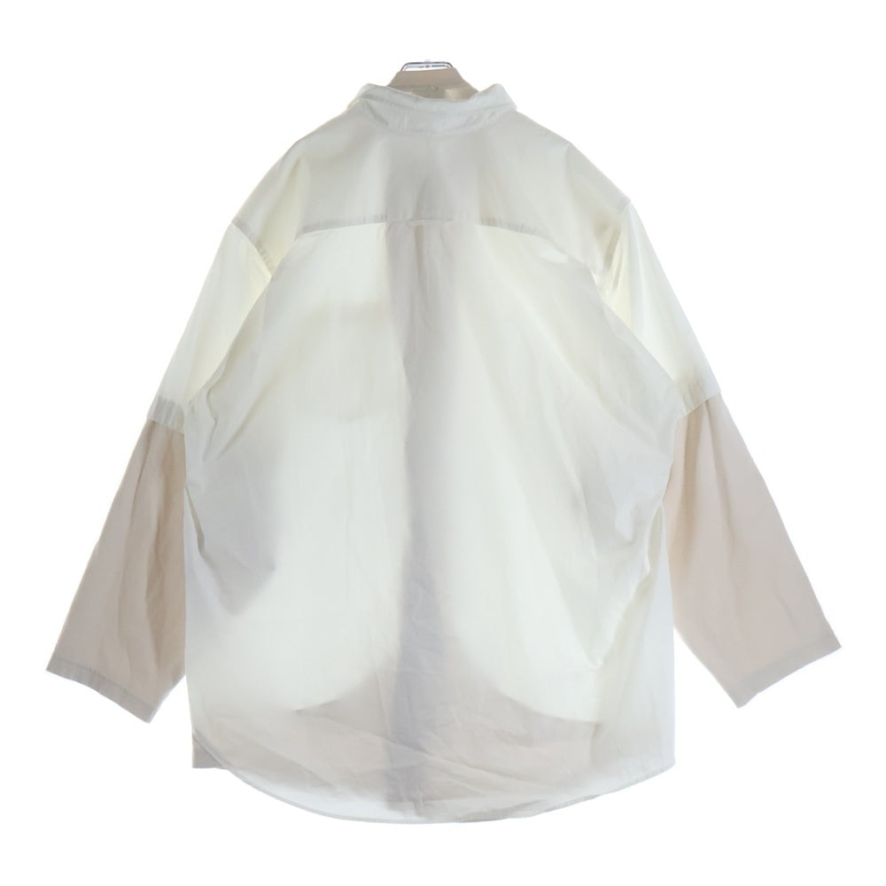 BALENCIAGA(バレンシアガ) 23SS トロンプルイユ レイヤード ドッキング 長袖シャツ ロングスリーブカットソー ホワイト 725608 TYB18