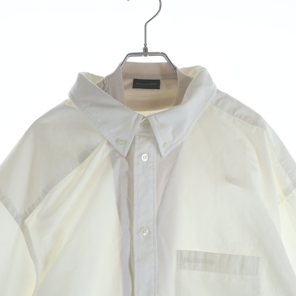 BALENCIAGA(バレンシアガ) 23SS トロンプルイユ レイヤード ドッキング 長袖シャツ ロングスリーブカットソー ホワイト 725608 TYB18