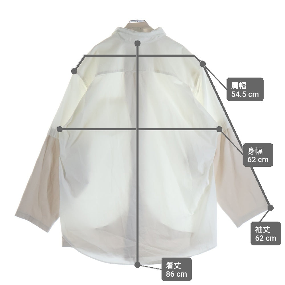 BALENCIAGA(バレンシアガ) 23SS トロンプルイユ レイヤード ドッキング 長袖シャツ ロングスリーブカットソー ホワイト 725608 TYB18