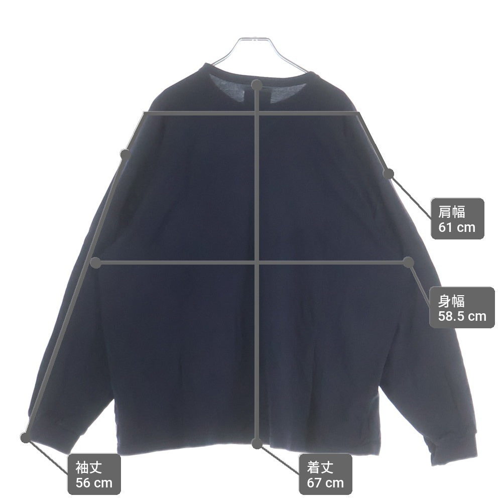 WTAPS(ダブルタップス) 23SS DESIGN 01 LS COTTON COLLEGE カレッジ デザイン クルーネック長袖Tシャツ カットソー ネイビー 231ATDT-CSM03