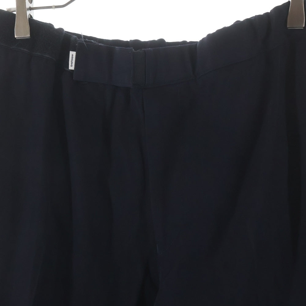 Graphpaper(グラフペーパー) 20SS SELVAGE WOOL COOK PANTS セルビッジ ウール クック ジップアップ センタープレス ワイドストレート パンツ ブラック GM201-40213B