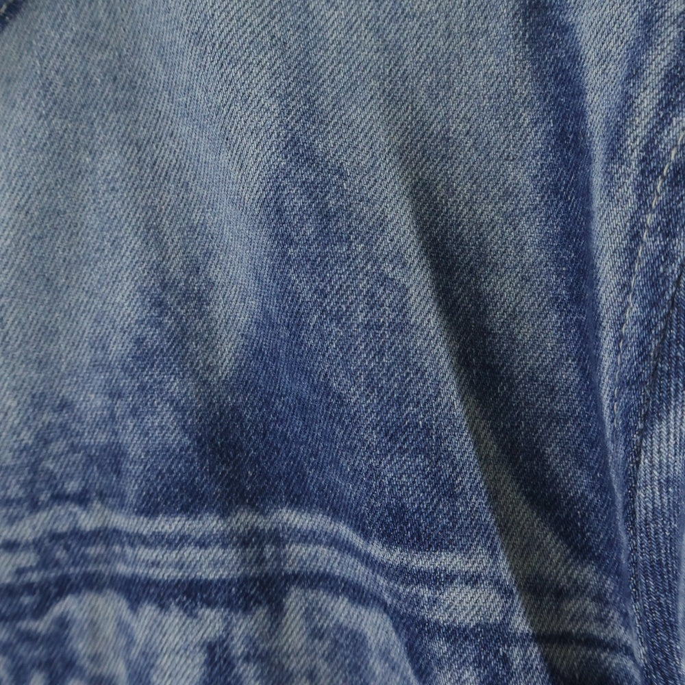 NO BRAND(ノーブランド) and yellow アンドイエロー ブリーチデザイン ジップアップ スタンドカラー デニム ジャケット インディゴ Y20AG-BL02