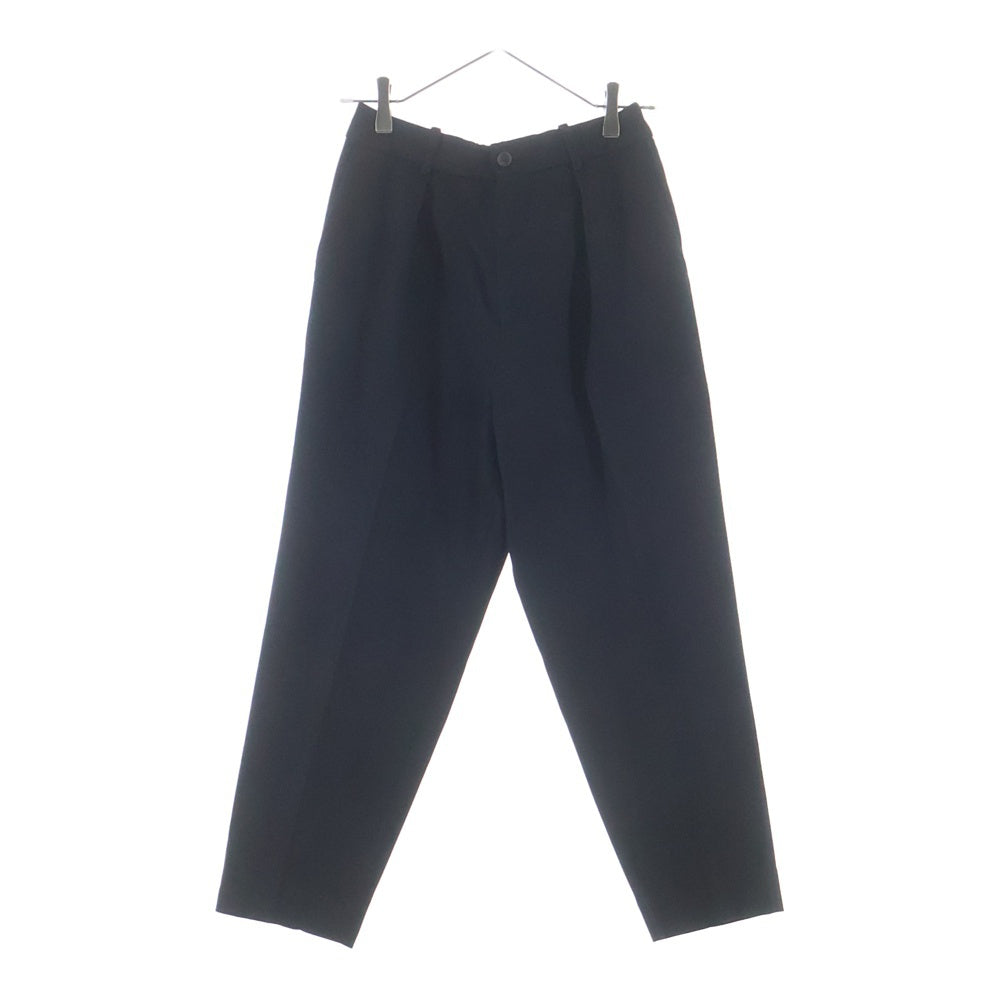 MARKAWARE(マーカウェア) 19AW プリーツフロント ペグトップ オーガニックウール フランネル ジップアップ タック ワイドストレート パンツ ブラック A19C-06PT010