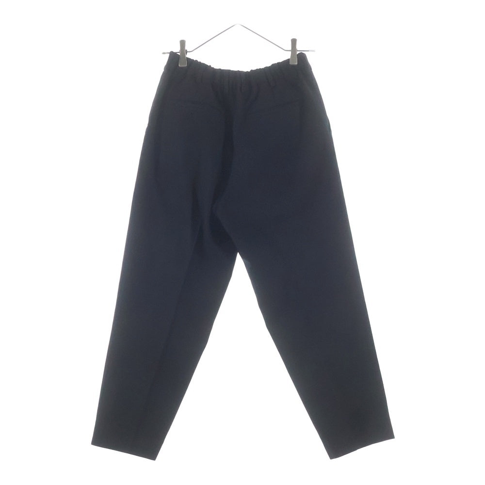 MARKAWARE(マーカウェア) 19AW プリーツフロント ペグトップ オーガニックウール フランネル ジップアップ タック ワイドストレート パンツ ブラック A19C-06PT010