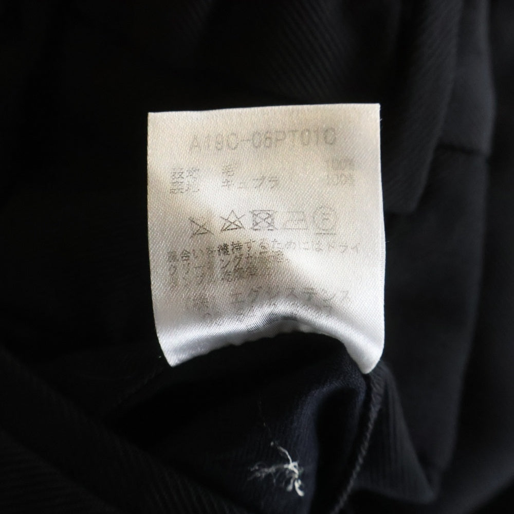 MARKAWARE(マーカウェア) 19AW プリーツフロント ペグトップ オーガニックウール フランネル ジップアップ タック ワイドストレート パンツ ブラック A19C-06PT010