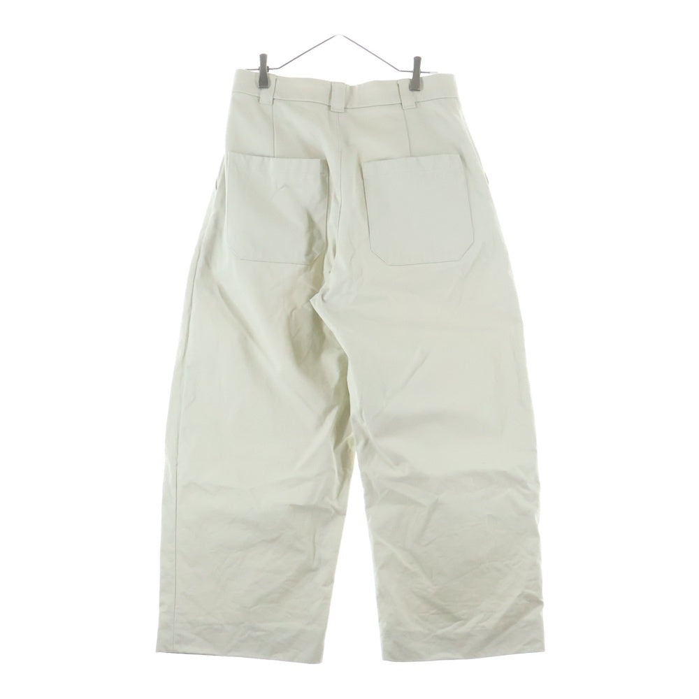 STUDIO NICHOLSON(スタジオニコルソン) SORTE PEACHED COTTON TWILL PANTS ピーチド コットンツイル ジップアップ ワイドパンツ アイボリー 51-10-721008