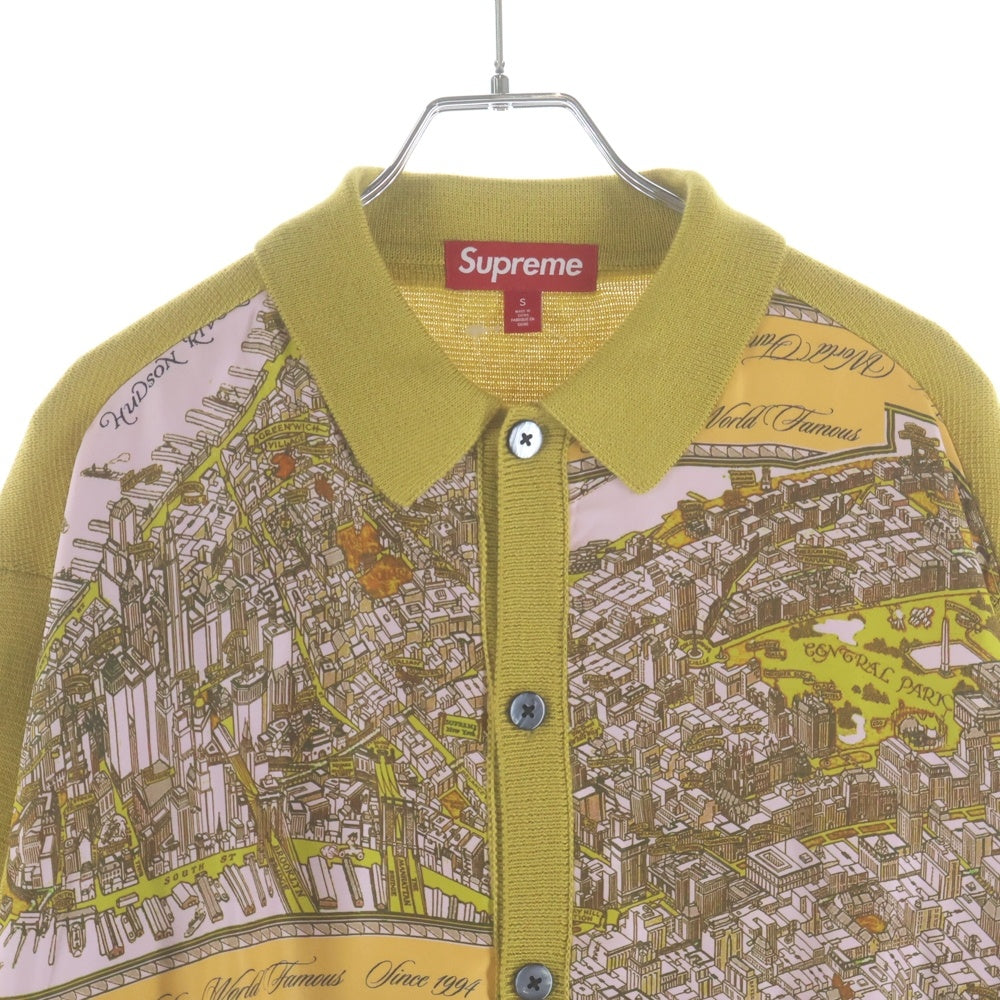 SUPREME(シュプリーム) 23AW Silk Map Cardigan シルクマップカーディガン イエロー