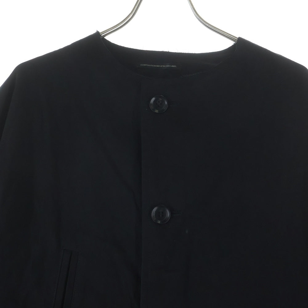 Y's(ワイズ) COTTON NYLON GABARDINE COLLARLESS COAT コットンナイロン ギャバジン ノーカラーコート ブラック レディース YL-C11-020
