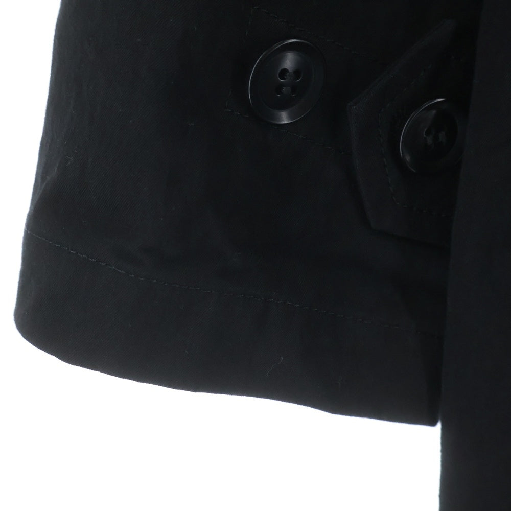 Y's(ワイズ) COTTON NYLON GABARDINE COLLARLESS COAT コットンナイロン ギャバジン ノーカラーコート ブラック レディース YL-C11-020