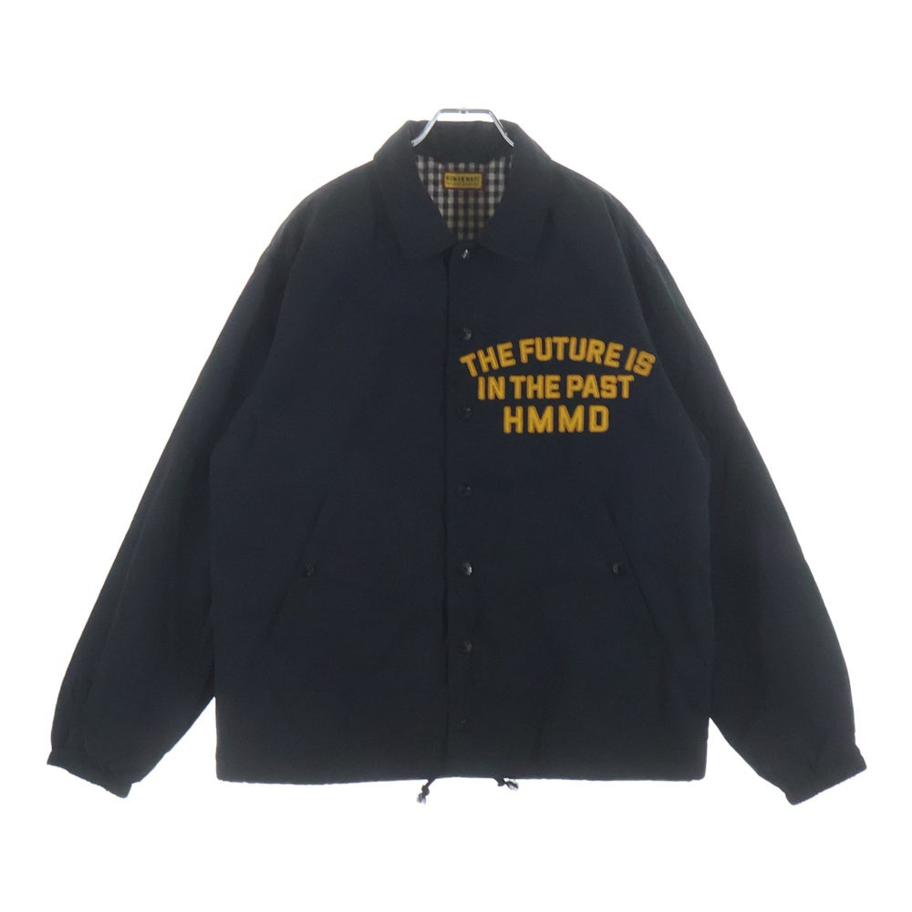 HUMAN MADE(ヒューマンメイド) COACH JACKET ロゴパッチ 裏地チェック ナイロン コーチジャケット ブラック HM31JK021