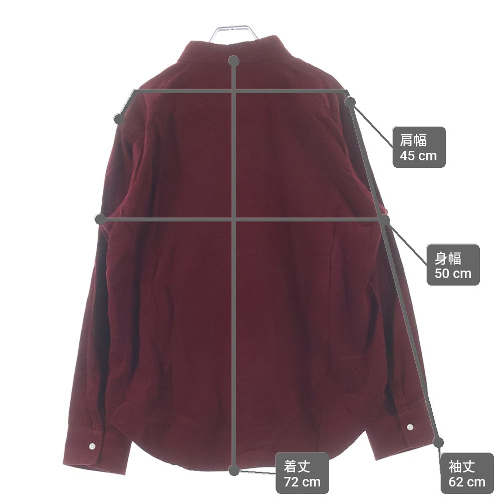 A BATHING APE(アベイシングエイプ) Ape Head Corduroy Shirt エイプヘッド コーデュロイ長袖シャツ バーガンディー 001SHJ801009M