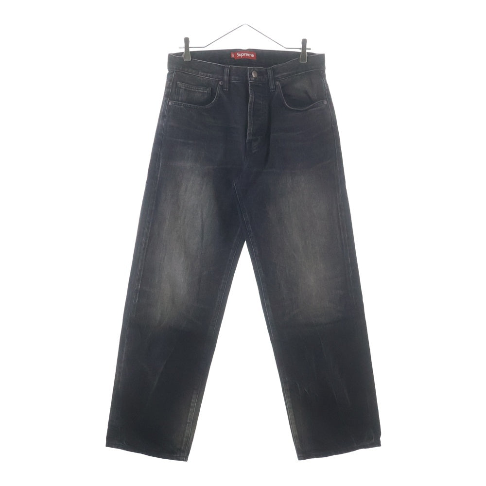 SUPREME(シュプリーム) 24SS Distressed Loose Fit Selvedge Jean ディストレスド ルーズフィット セルビッチジーンズ デニムパンツ ブラック